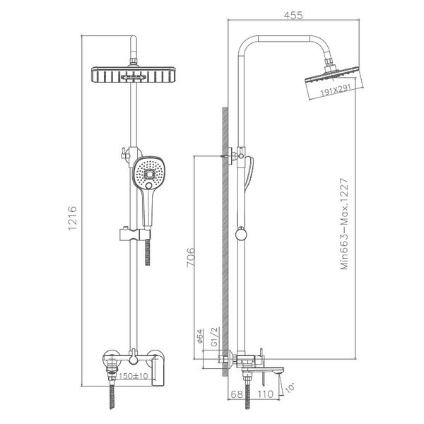 Душевая система Haiba HB24505, хром
