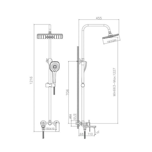 Душевая система Haiba HB23505, хром