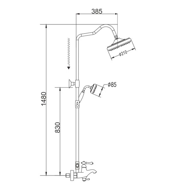 Душевая система Rose R0136Q, бронза