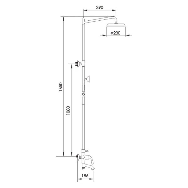 Душевая система Rose R0236E, золото