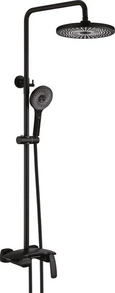 Душевая система с каскадным изливом Rose R1136H, черный