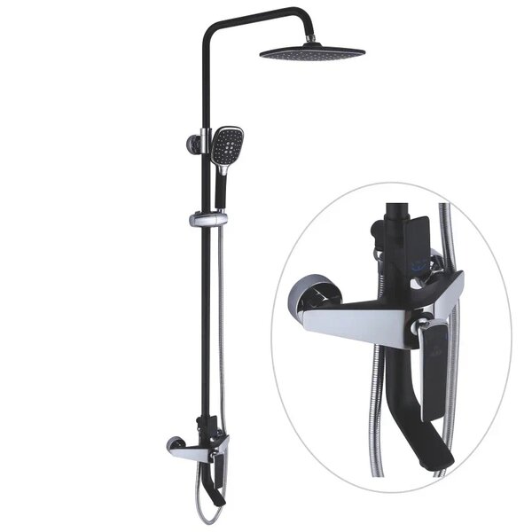 Душевая система Rose R1336H, черный
