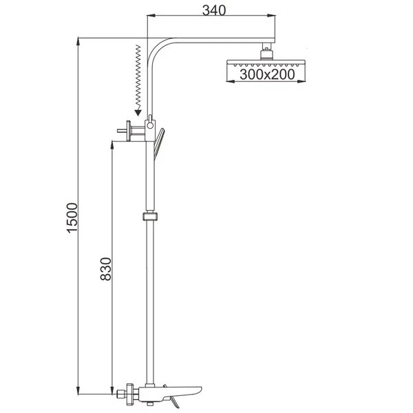 Душевая система Rose R1636F, белый/хром