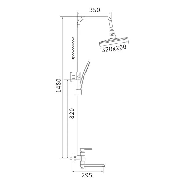 Душевая система Rose R2136F, белый/хром