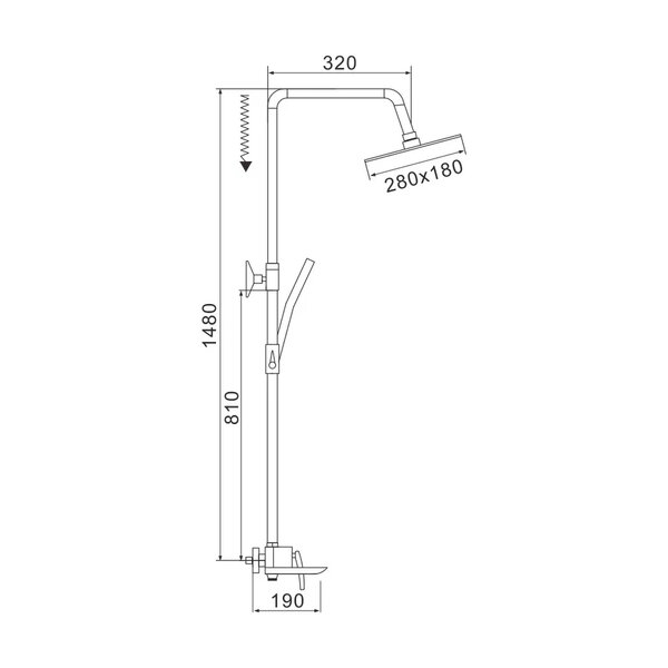 Душевая система Rose R2736F, белый/хром