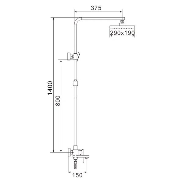 Душевая система Rose R2836H, черный