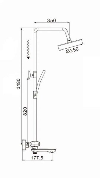 Душевая система с термостатом Rose R3996, хром