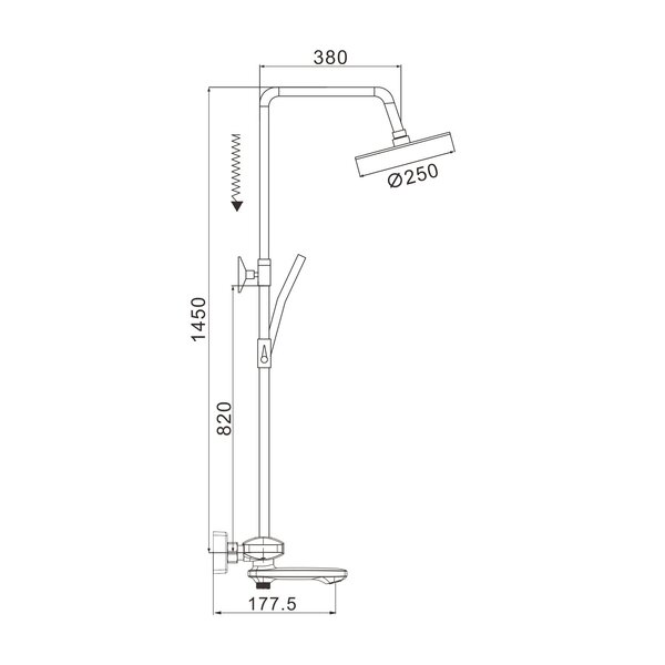 Душевая система с термостатом Rose R3996F, белый/хром