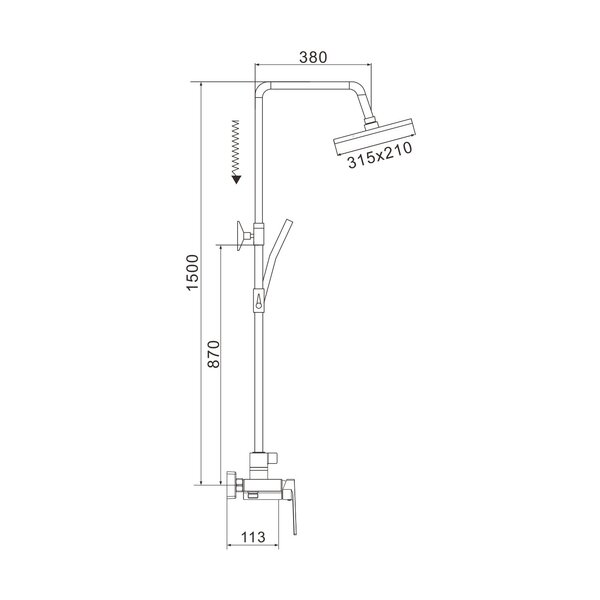 Душевая система Rose R1836-6, хром