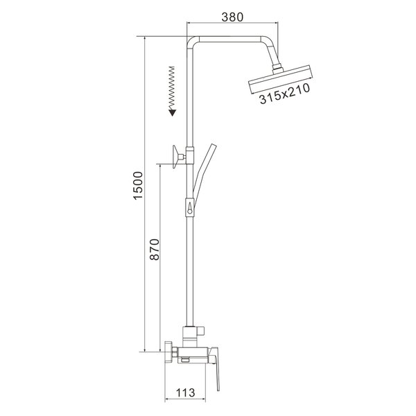 Душевая система Rose R1836T-6, пепельный