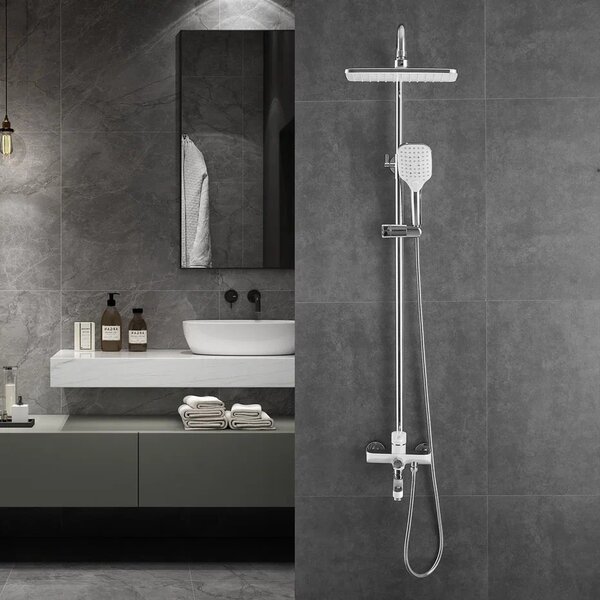 Душевая система Shevanik S8136F, белый/хром