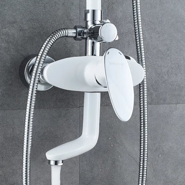 Душевая система Shevanik S9836F, белый/хром