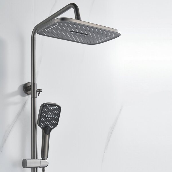 Душевая система Shevanik S4036T, оружейная сталь