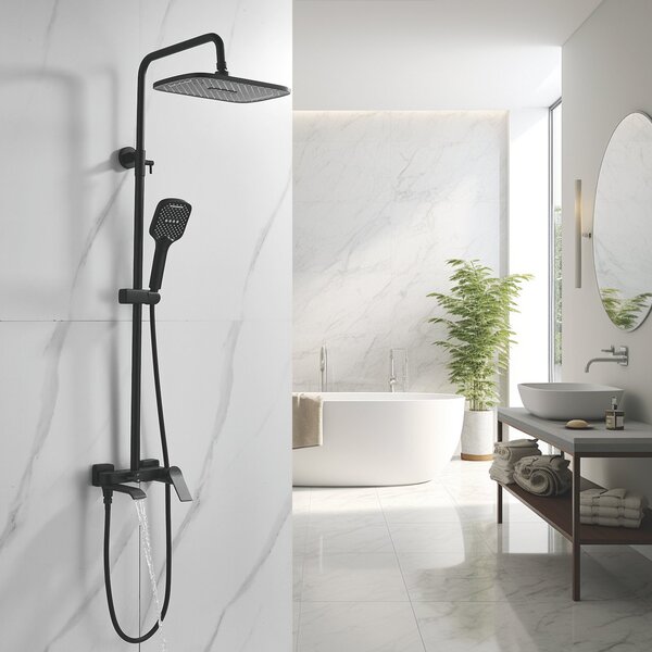 Душевая система Shevanik S4136H, черный