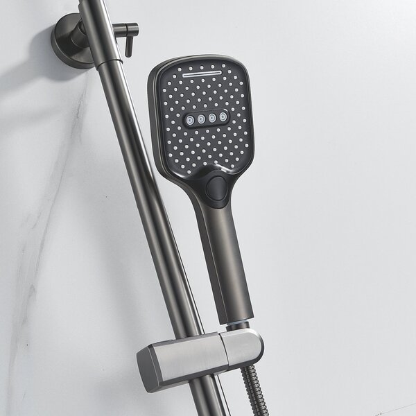 Душевая система Shevanik S4136T, оружейная сталь