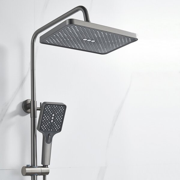 Душевая система Shevanik S6136T, оружейная сталь