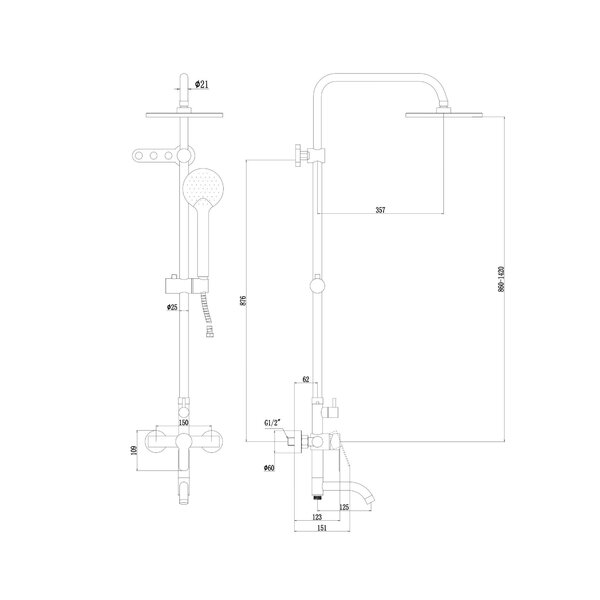 Душевая система Fmark FS8246H, черный