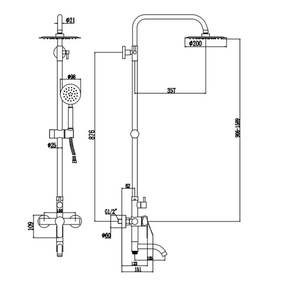 Душевая система Fmark FS8245W, белый