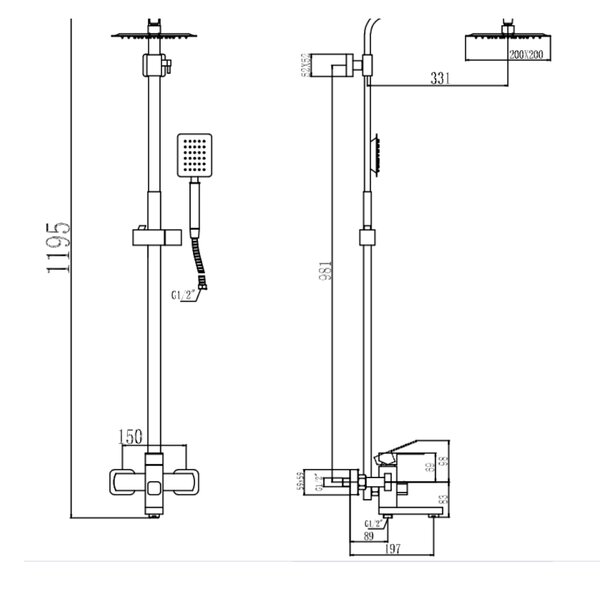 Душевая система Fmark FS8145C, матовое золото