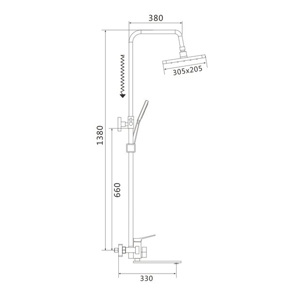 Душевая система Shevanik S6136C, белый