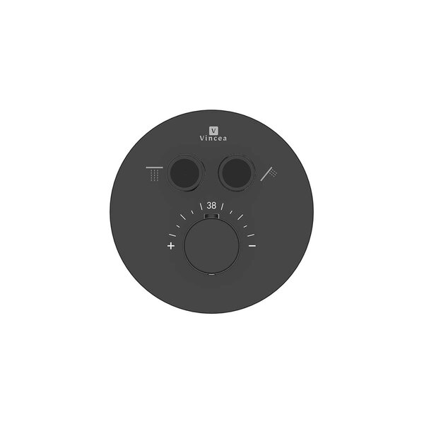 Душевой комплект Vincea Inspire VSFW-3I22MT5MB встраиваемый, термостат, двухрежимный, черный