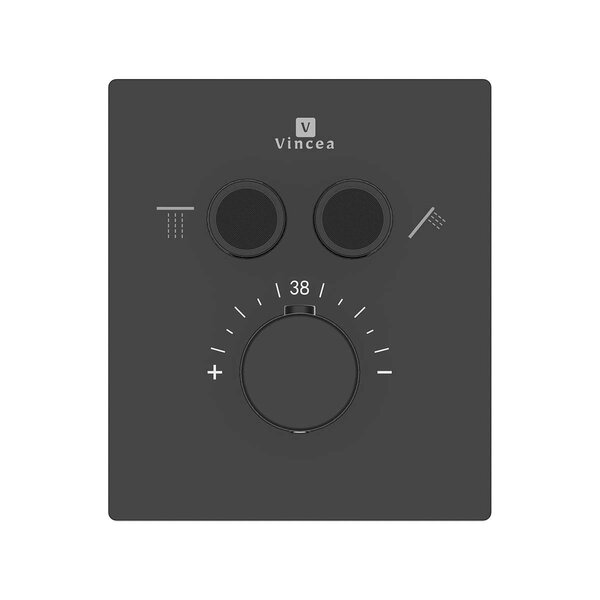 Душевой комплект Vincea Inspire VSFW-3I21MT3MB встраиваемый, термостатический, двухрежимный, черный