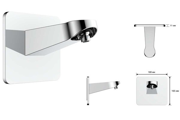 Душевой комплект Vincea Inspire VSFW-3I21MT3GM встраиваемый, термостат, двухрежимный, вороненая сталь