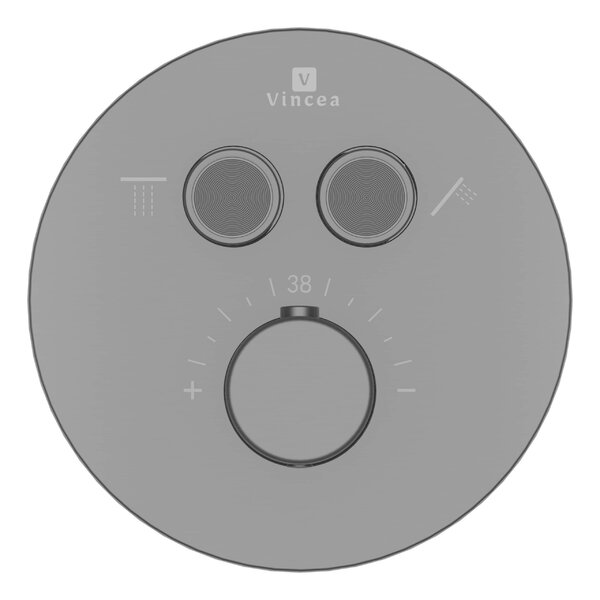 Душевой комплект Vincea Inspire VSFW-3I22MT3RGM встраиваемый, термостат, двухрежимный, вороненая сталь