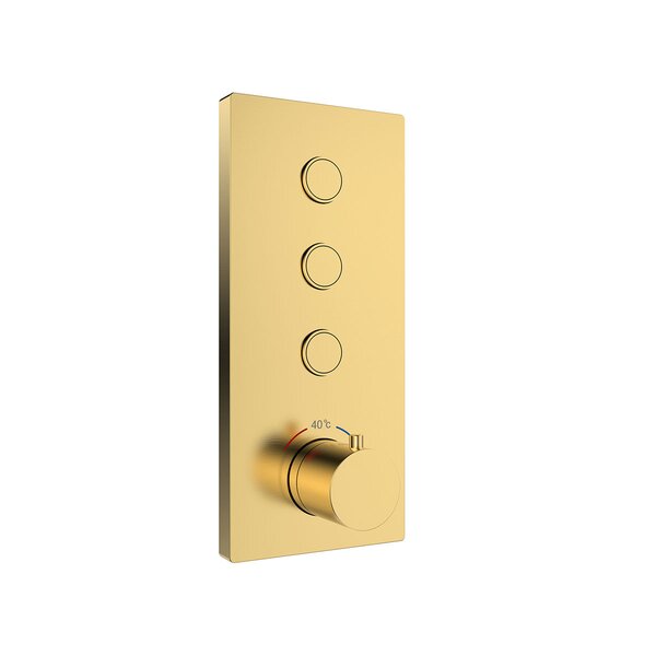 Душевой комплект Vincea VSFW-433T1BG встраиваемый, термостатический, 3 режима, брашированное золото