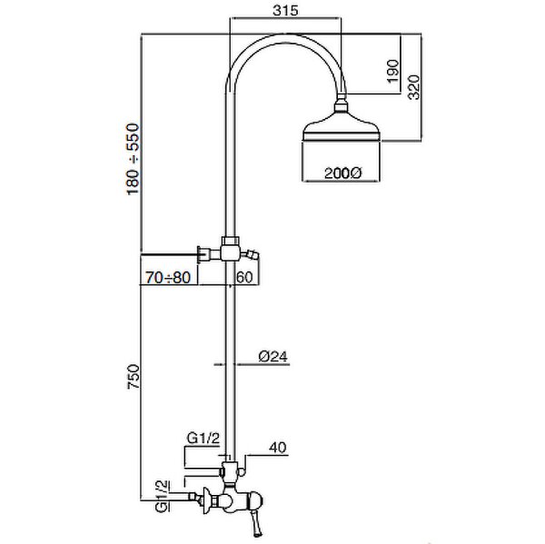 Душевая система Bugnatese Denver BN.DNV-6436CCR хром