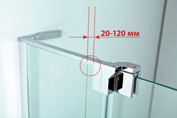 Душевой уголок CEZARES SLIDER-AH-1-90-100/110-C-Cr профиль хром, стекло прозрачное 100-110x90 см