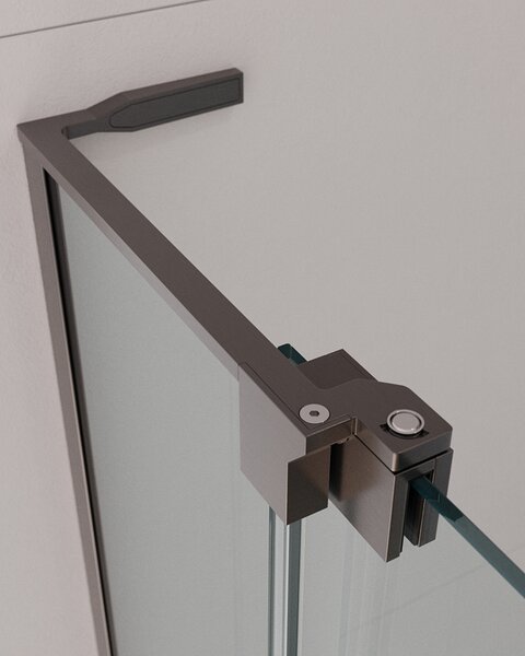Душевой уголок CEZARES SLIDER-AH-2-70/80-80/90-C-GM профиль вороненая сталь, стекло прозрачное 70-80x80-90 см