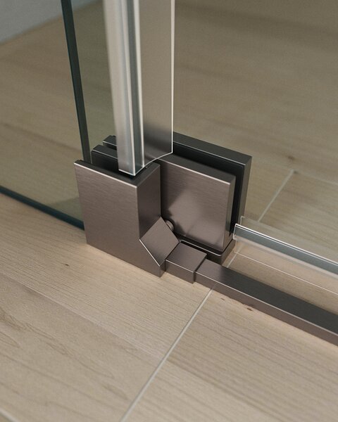 Душевой уголок CEZARES SLIDER-AH-2-70/80-80/90-C-GM профиль вороненая сталь, стекло прозрачное 70-80x80-90 см