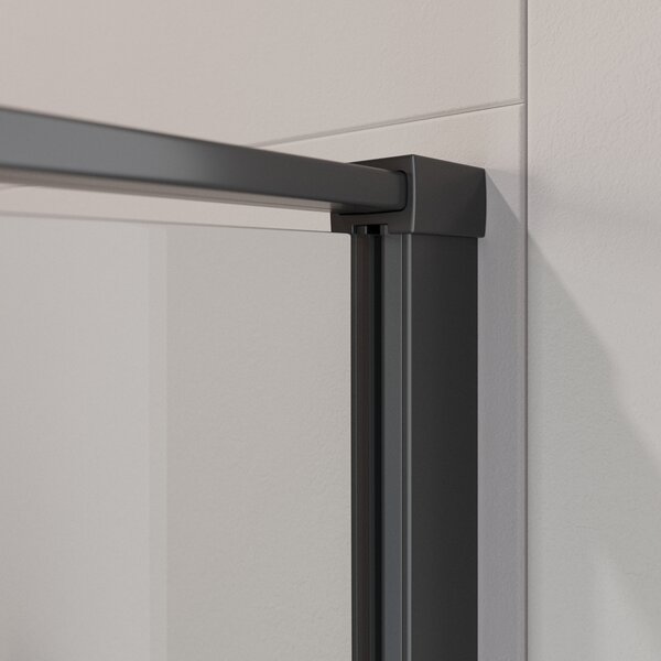 Душевая дверь Cezares LINER-B-12-90-C-NERO-R стекло прозрачное, регулировка 89-90,5 см