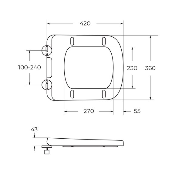 Унитаз приставной безободковый BelBagno ALBANO BB120CBR/BB120SC