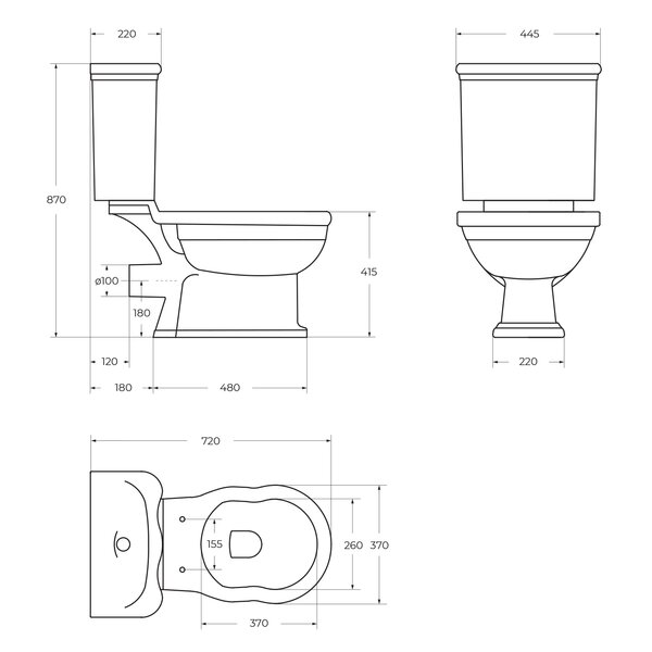 Унитаз-компакт безободковый BelBagno BOHEME BB115CPR/BB115SC