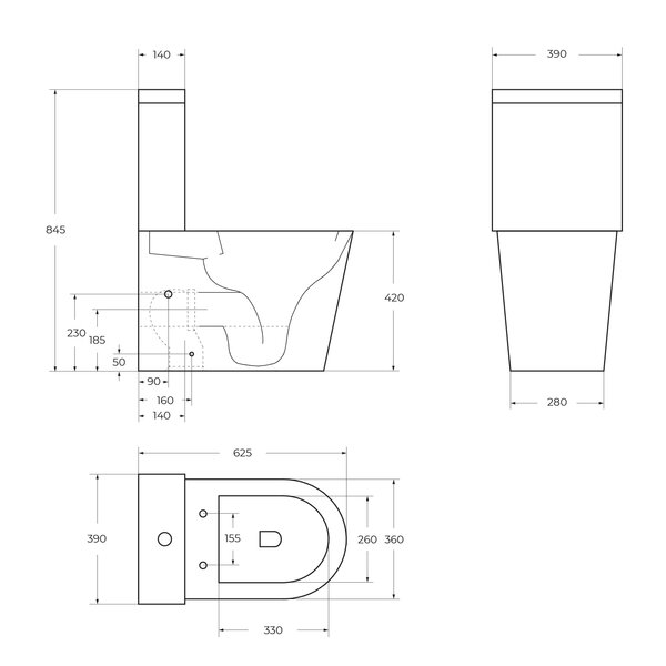 Унитаз-компакт безободковый со смывом TORNADO BelBagno FLAY-TOR BB2149CP-TOR/BB2149T/BB2111SC