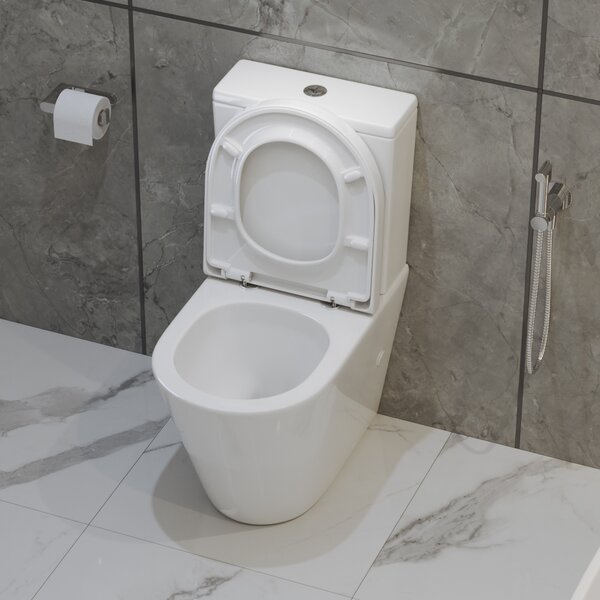 Унитаз-компакт безободковый со смывом TORNADO BelBagno FLAY-TOR BB2149CP-TOR/BB2149T/BB865SC