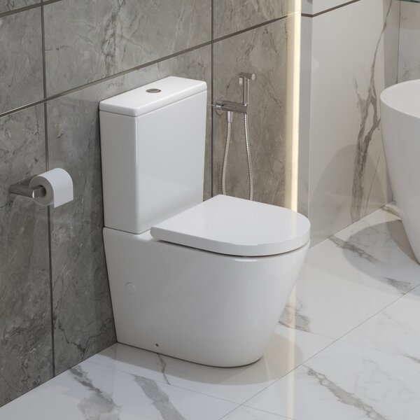 Унитаз-компакт безободковый со смывом TORNADO BelBagno FLAY-TOR BB2149CP-TOR/BB2149T/BB865SC