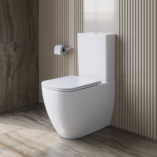 Унитаз-компакт безободковый со смывом TORNADO BelBagno LUCE-TOR BB2197CP-TOR/SC/BB2197T
