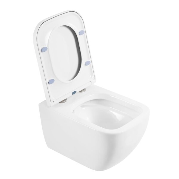 BelBagno ALPINA Унитаз подвесной безободковый с сиденьем дюропласт soft close, BB10100CHR/SC