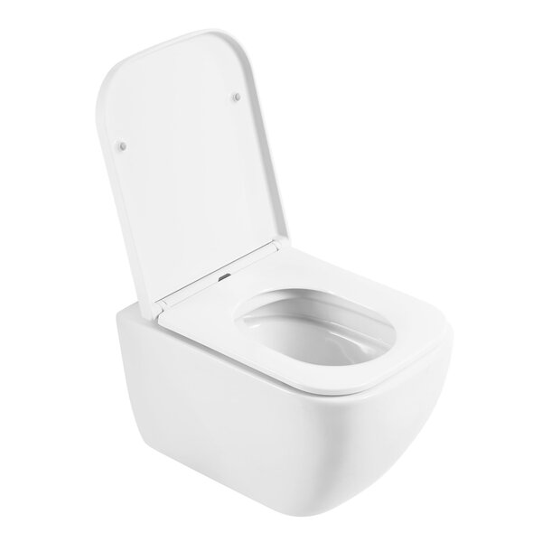BelBagno ALPINA Унитаз подвесной безободковый с сиденьем дюропласт soft close, BB10100CHR/SC
