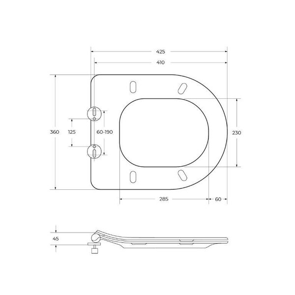 BelBagno LOTO Чаша унитаза подвесного c креплением и сиденьем дюропласт soft close BB070CHR/SC