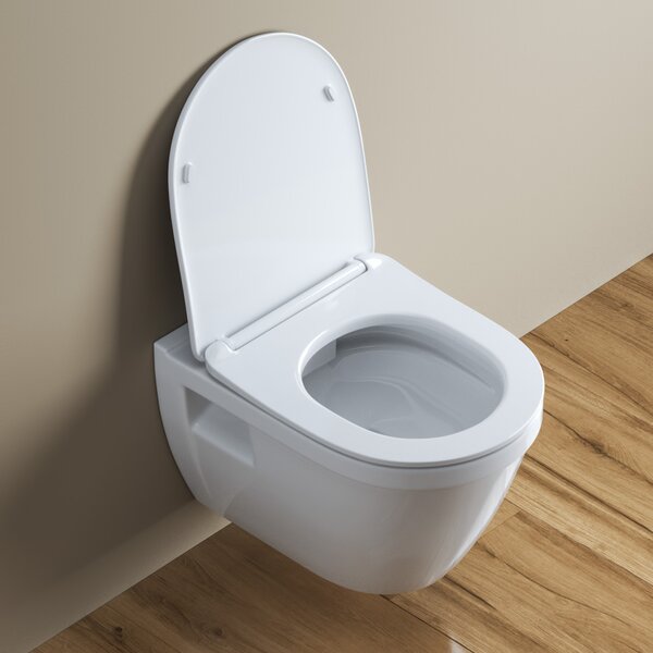 BelBagno LOTO Чаша унитаза подвесного c креплением и сиденьем дюропласт soft close BB070CHR/SC