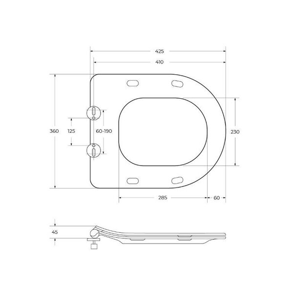 BelBagno UNO Чаша унитаза подвесного c креплением и сиденьем дюропласт soft close BB3105CHR/SC