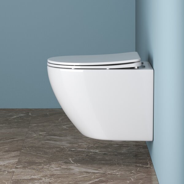 BelBagno UNO Чаша унитаза подвесного c креплением и сиденьем дюропласт soft close BB3105CHR/SC