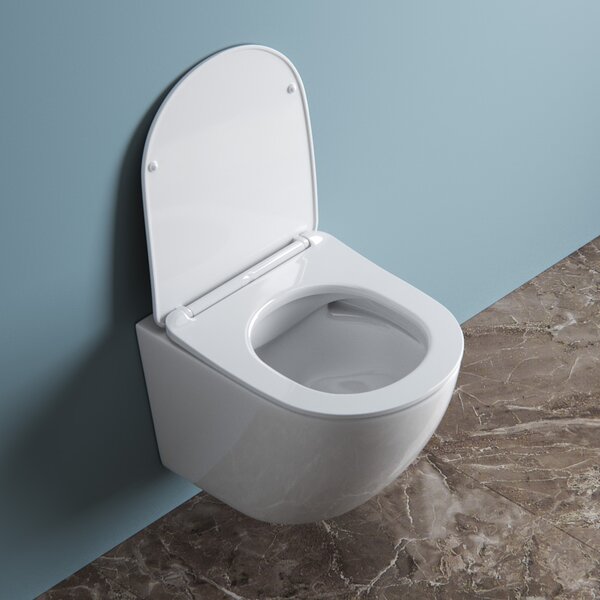BelBagno UNO Чаша унитаза подвесного c креплением и сиденьем дюропласт soft close BB3105CHR/SC
