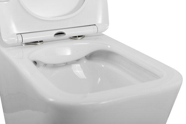 BelBagno DUE 2.0 Унитаз подвесной безободковый с сиденьем дюропласт soft close BB7107CHR/SC
