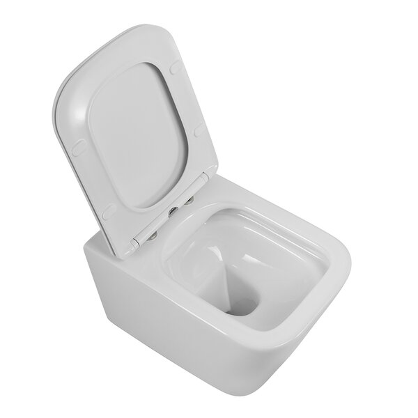 BelBagno DUE 2.0 Унитаз подвесной безободковый с сиденьем дюропласт soft close BB7107CHR/SC