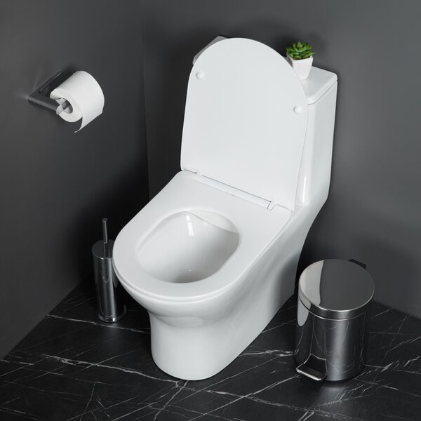 BelBagno LOUNGE Унитаз-моноблок с сиденьем дюропласт soft close, P-trap BB8618CPR-MN/SC